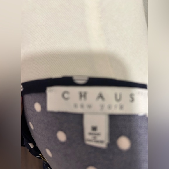 Chaus Navy and White Polka Dot Long Sleeve Dress - Picture 5 of 5
